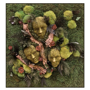 Jungle Schilderij - Faces of Green - Vierkant