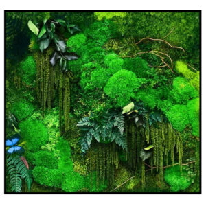 Jungle Schilderij - Green Waterfall - Vierkant