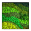 Mosschilderij Green Shapes Vierkant 1