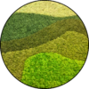 Rendiermos Schilderij Green Waves Rond