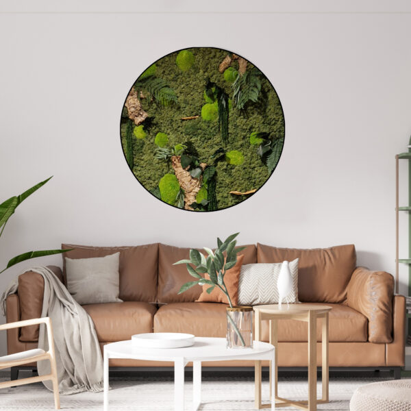 Jungle schilderij o100cm – Rond – Amazon Green