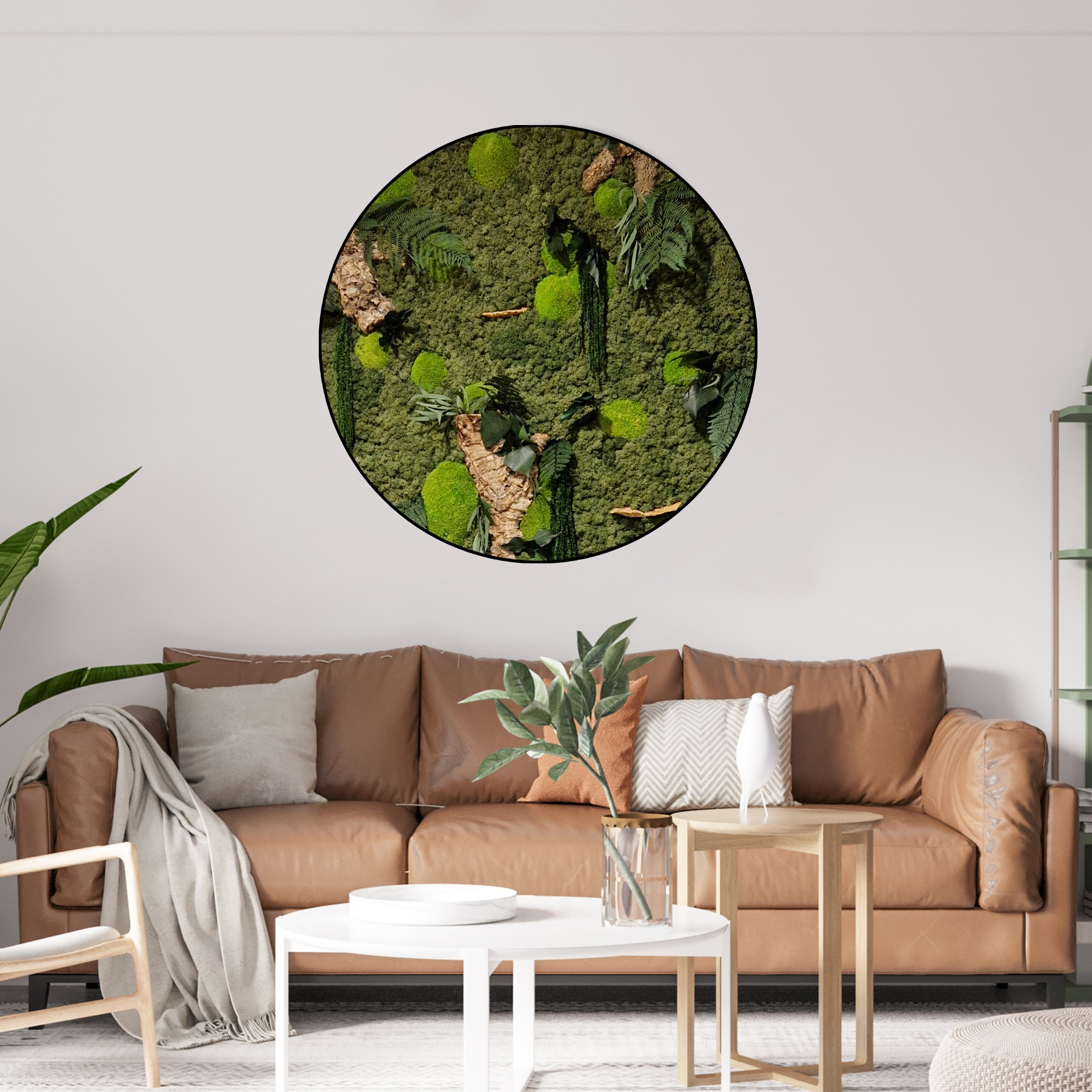 Jungle schilderij ø100cm – Rond – Amazon Green Jungle schilderij o100cm – Rond – Amazon Green