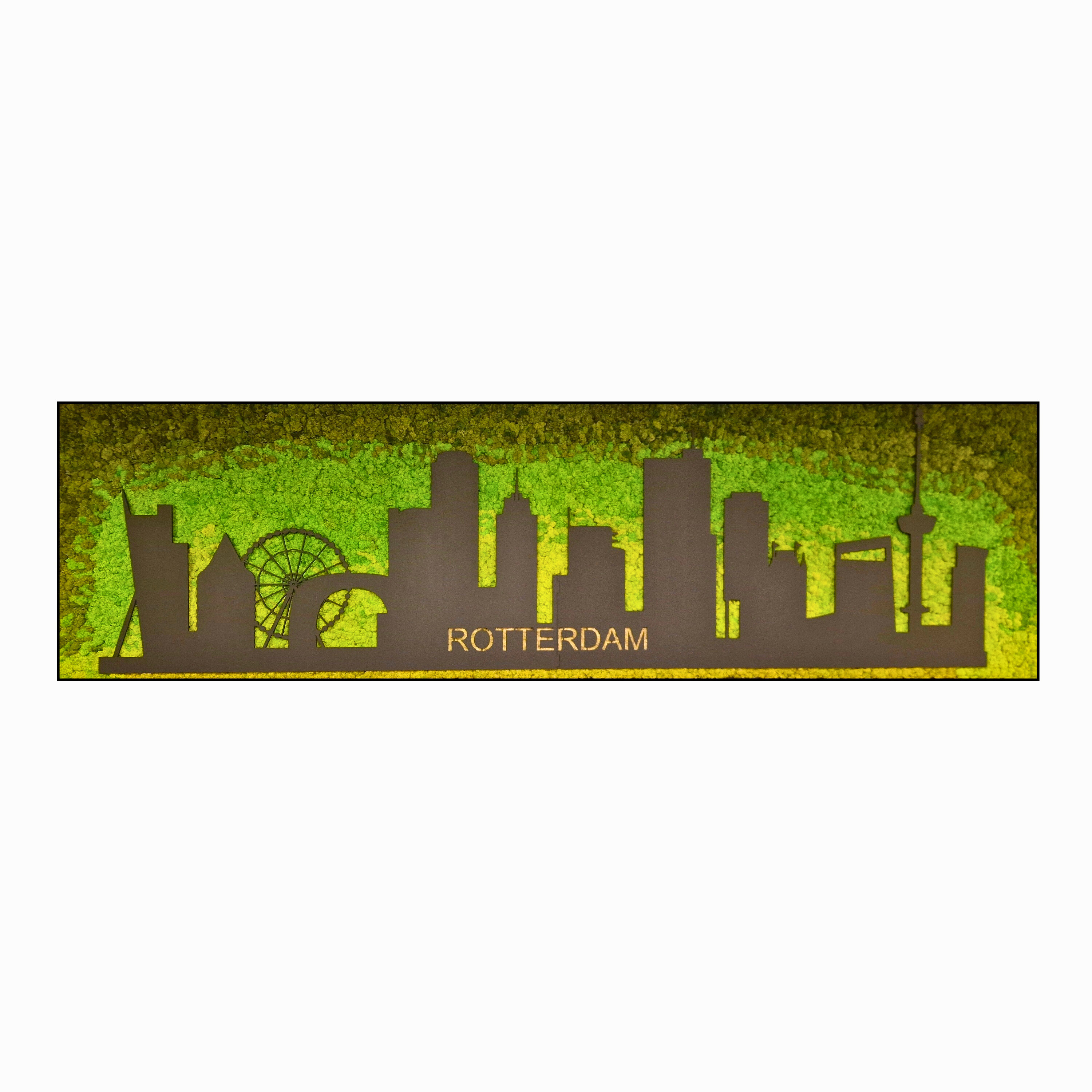 Rendiermos Schilderij - Skyline Rotterdam - Strip Rendiermos Schilderij Skyline Rotterdam Strip