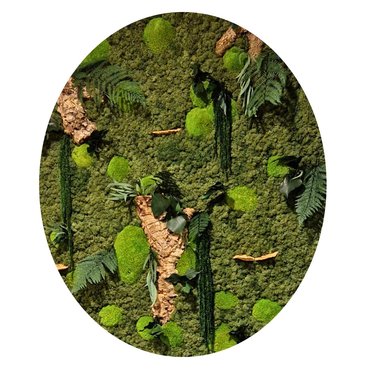Jungleschilderij Ovaal - Amazon Green (1) Jungleschilderij Ovaal Amazon Green 1