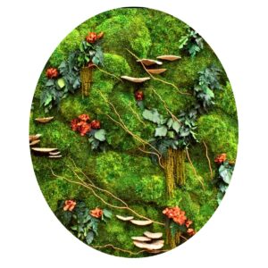 Jungleschilderij Ovaal - Japanese Hillside