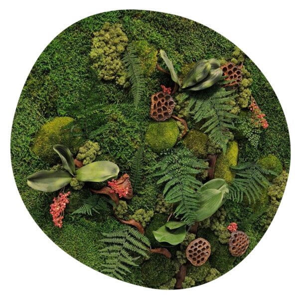 Jungleschilderij Organisch - Lotus Delight 4 Mosschilderij Organisch Lotus Delight 1