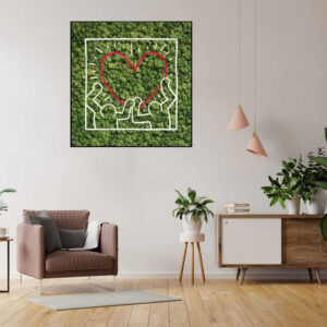 Mos schilderij Keith Haring Neon Love People 2 1
