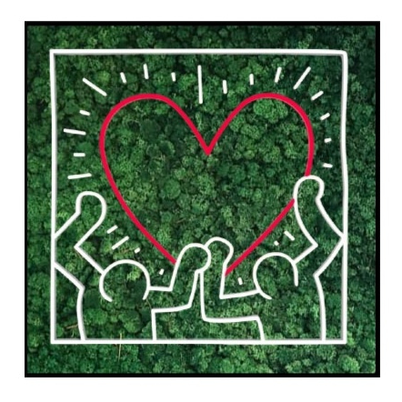 Mos schilderij Keith Haring - Love People 8 Mos schilderij Keith Haring Neon Love People 5