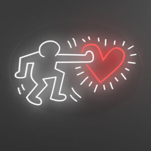 Mos schilderij Keith Haring Neon Send Love 4