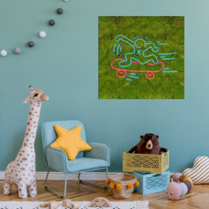Mos schilderij Keith Haring Neon Skate 1 1