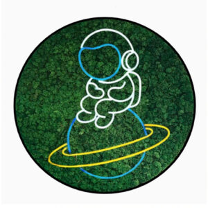Mos schilderij Neon Astronaut Kids 2