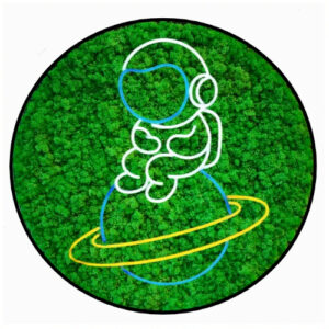 Mos schilderij Neon Astronaut Kids