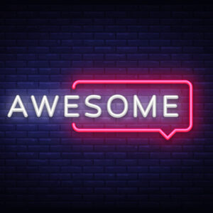 Mos schilderij Neon Awesome 1