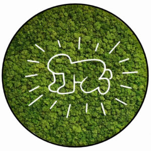 Mosschilderij Keith Haring Neon Baby 4