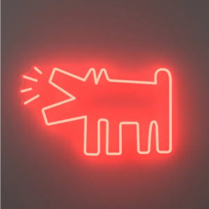 Mosschilderij Keith Haring Neon Dog 2