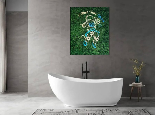 Mosschilderij Met Neon Verlichting 10