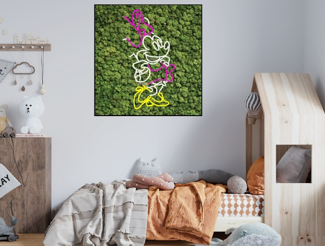 Mosschilderij Neon 18 Mosschilderij Met Neon Verlichting 13