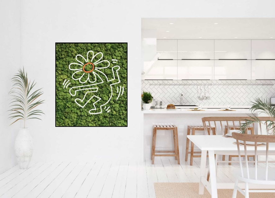 Mosschilderij Neon 17 Mosschilderij Met Neon Verlichting 15