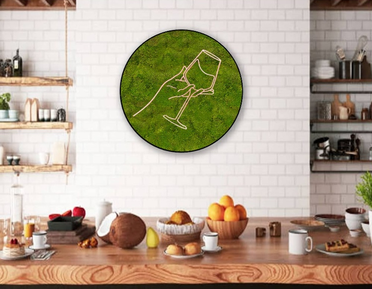 Mosschilderij Neon 13 Mosschilderij Met Neon Verlichting 2