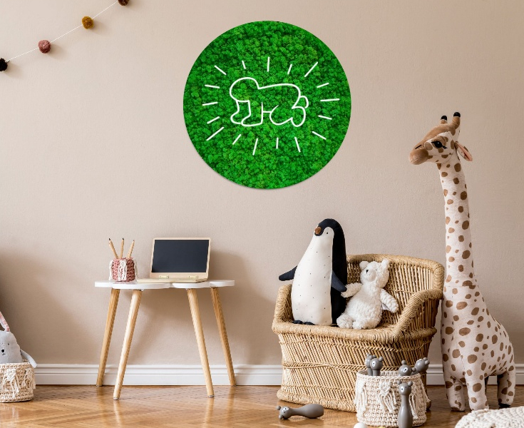 Mosschilderij Neon 15 Mosschilderij Met Neon Verlichting 5