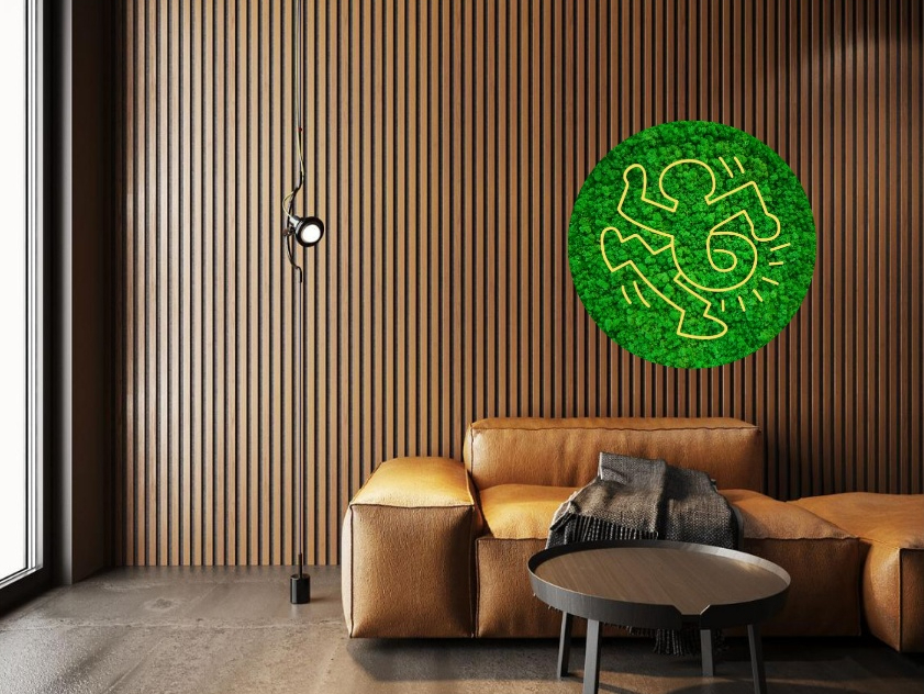 Mosschilderij Neon 19 Mosschilderij Met Neon Verlichting 8