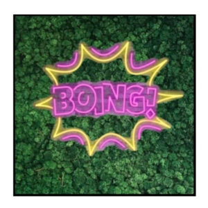 Mosschilderij Neon Popart Boing 2