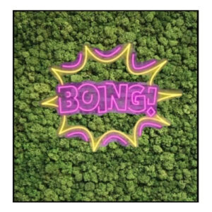 Mosschilderij Neon Popart Boing 6
