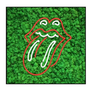 Mosschilderij Neon Rolling Stone 1 1