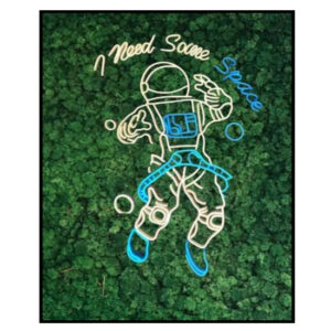 Mosschilderij Neon Space Walker 1 1