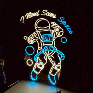 Mosschilderij Neon Space Walker 2