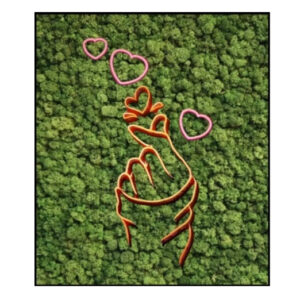 Neon Mosschilderij Love Art 2