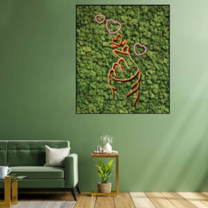 Neon Mosschilderij Love Art 4 2