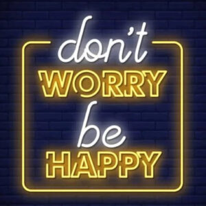 Rendiermos schilderij Neon Be happy 5